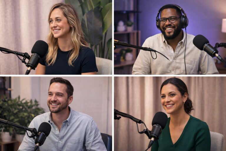 what to wear on a video podcast solid color outfits examples on camera